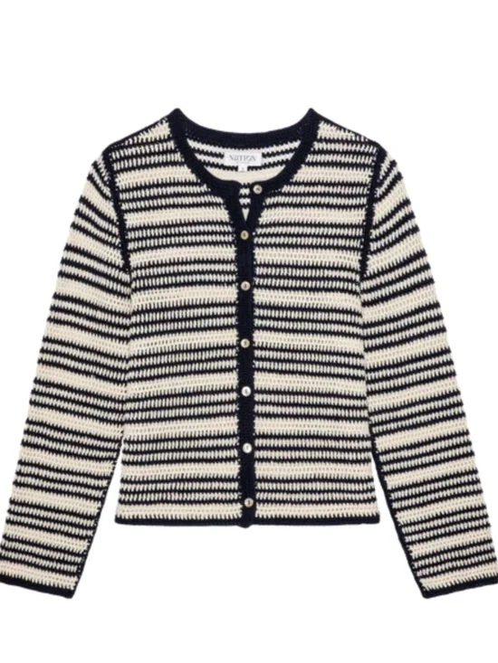 Courtney Crochet Cardigan ~ Seascape Stripe - Picture 9 of 9